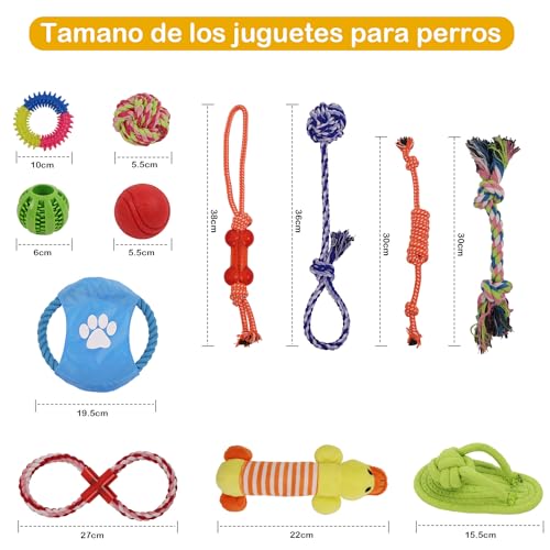 RUISTLI Juguetes para Perro 12 Piezas,Perros Accesorios Interactivo,Juguetes para Perros Ansiosos con Mordedera y Peluches,Juguetes para Perro Grande Cachorros,Cosas para Perros Seguro