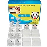 Child Safety Magnetic Cabinet Locks - Invisible Baby Proof Latch Set 8 Locks & 2 Keys Heavy Duty Locking System for Proofing Cabinets Drawers Doors Kitchen with 3M Adhesive (Tools are not required)