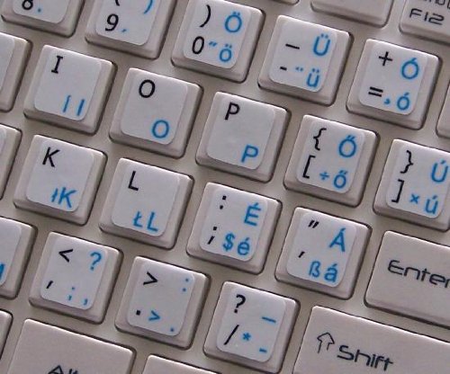 MAC ENGLISH HUNGARIAN KEYBOARD STICKERS ON WHITE BACKGROUND FOR DESKTOP, LAPTOP AND NOTEBOOK