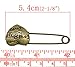 Housweety 10 Bronze Tone Love Heart Safety Pins Brooches 54x19mm