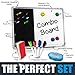 Combination Dry Erase Magnetic Whiteboard & Black Felt Pin Bulletin Board. Vision/Memo Board for Office, Cubicle, School, Kids or Home- 20 x 27 Inches | Markers, Eraser, Magnets, Push Pins and Notepad