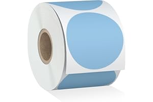 Misofuki 2" 750 Labels Blue Circle Direct Thermal Stickers Labels Roll Compatible with Zebra, Rollo, MUNBYN, Self-Adhesive Round Direct Thermal Labels