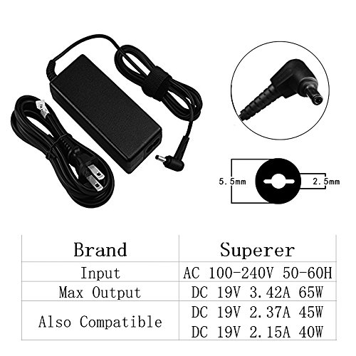 image for Superer AC Charger for Toshiba Satellite C50 C55 C55D C55DT C55T C75 C