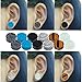 TOPBRIGHT 12PCS Natural Stone Double Saddle Plugs Gauges Ear Stretcher Piercing Earring kit
