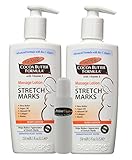 Palmer's Cocoa Butter Formula Massage Lotion For Stretch Marks with Vitamin E and Shea Butter Women Body Lotion, 8.5 Ounce (Pack of 2) w/ InPrimeTime Travel Dispenser Bottle (InPrimeTime Exclusive)