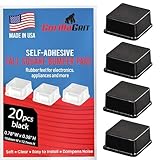 Black Tall Square Adhesive Rubber Bumper Pads