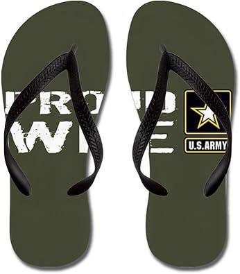 army green flip flops