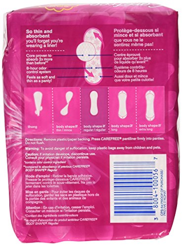 Carefree Body Shape Regular Unscented, 54-count (Pack of 2)