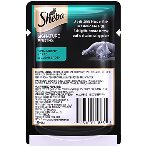 Sheba Signature Broths Tuna, Shrimp and Crab in Clear Broth Wet Cat Food (24 Count) - Thumbnail 3