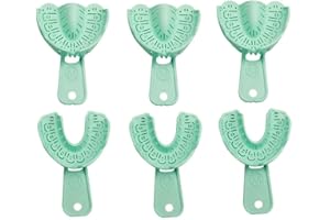 GOEKDFSD Dental Impression Trays Disposable Dental Implant Trays Plastic Green Full Mouth Autoclavable Perforated Impression Trays Set Mold Tray 3 Pairs (LS-M 3pairs)