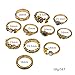 Malloom 11PCS/Set Women Bohemian Vintage Stack Rings Above Knuckle Rings Set (Silver)