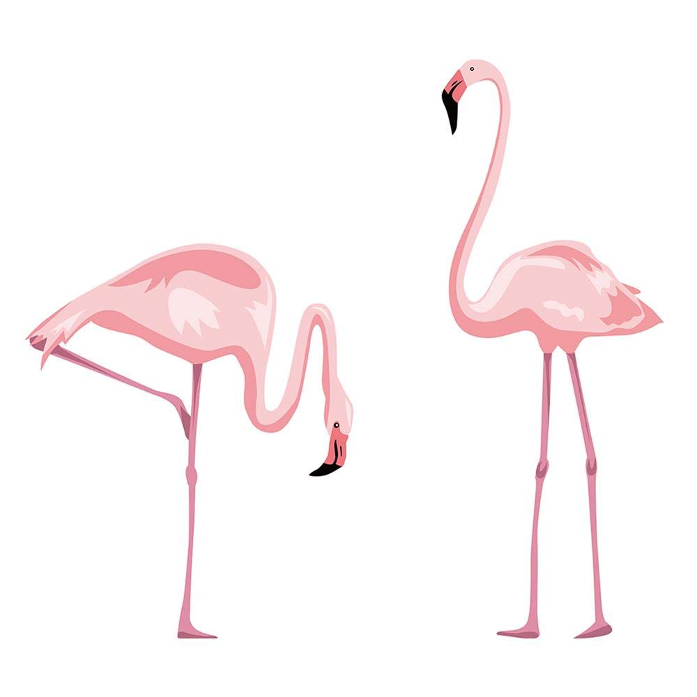 DecalMile Pink Flamingo Wall Stickers Peel and Stick Wall Decals for Bedroom Living Room Kids Room Wall Decor