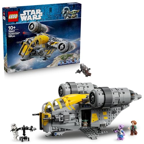 Star Wars 75447 The Razor Crest - Nave Estelar de Juguete - Maqueta de The Mandalorian and Grogu con 4 Minifiguras y Figura de Grogu - Regalo para Niños y Niñas de 10+ Años y Fans de la Película