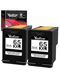 Valuetoner Remanufactured Ink Cartridge Replacement for HP 65 XL 65XL N9K04AN for Envy 5055 5052 5058 DeskJet 3755 2655 3720 3722 3723 3730 3732 3752 3758 2652 2624 High Yield Updated Chip (2 Black)