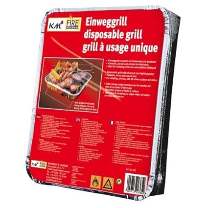 2 Packungen Einweggrills mit 450 g Holzkohle und Anzündpapier/ Picknick / Grill / Instant Picknickgrill Art. 365