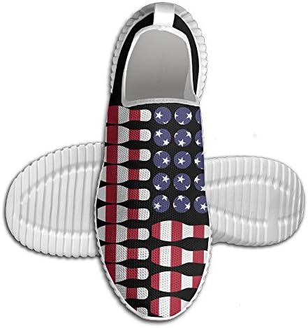 Patriotic Lover Bowling Ball Ki American Flag Lightweight Breathable Casual Sports Shoes Fashion Sneakers Walking Shoes 42