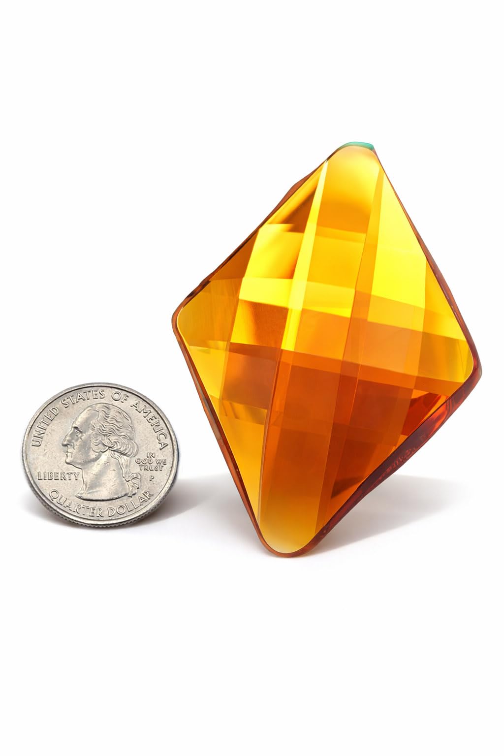 Allstarco 67x48mm Flat Back Extra Large Diamond Cosplay Gems Acrylic Big Rhinestones Plastic Jewels For Crafts Embelishments - 2 Pieces (Orange Hyacinth H125)
