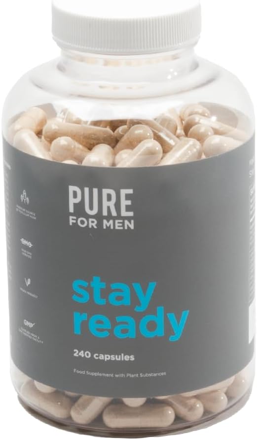Pure for Men Stay Ready Fiber Supplement 240 Vegan Capsules Psyllium