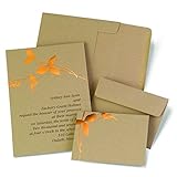 Hortense B. Hewitt 2140010 50 Count Copper Branches Invitation Kit, Kraft/Copper