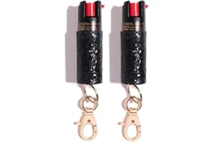 SUPER-CUTE PEPPER SPRAY BLINGSTING Pepper Spray for Women - Maximum Strength OC Self Defense Spray - 12 ft Range - UV Marking Dye for Police ID - Swipe Safety Lock, Compact & Fashionable Keychain