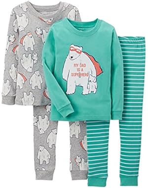 Carter's Baby Boys' 4 Piece Print PJ Set (Baby) - Polar Bear