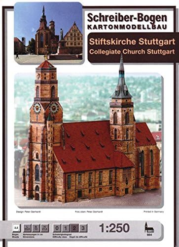 Aue Verlag Schreiber-Bogen Card Modelling Stuttgart STIFTSKIRCHE (Collegiate Church)