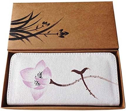 ADJOY9 Ethnic Hand Painting Wallet Chinese Style Vintage Canvas Floral Clutchbag - DY-lotus