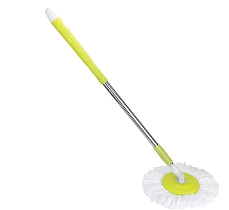 IVAAN Mop 360 Spin Cleaning Stainless Steel Rod/Handle/Stick Set with Mop 1 Refill Blue Color