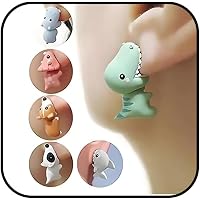 6 Pairs Cute Animal Bite Earrings for Women Dinosaur Hot Balloon Dog Stud Earrings 3D Polymer Clay Earrings Handmade Cartoon