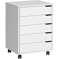 soges 5/7 Drawer Vertical File Cabinet Whith Wheels, Mobile Filing Cabinet with Handles Office Storage, Rolling Drawer Cabine