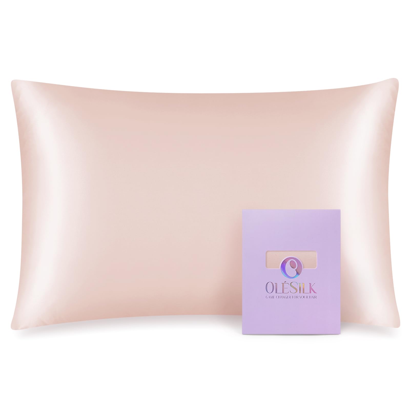 Photo 1 of OLESILK 100% Mulberry Silk Toddler Pillowcase for Hair and Skin, Both Sides 19 Momme Pure Natural Silk Travel Pillow Cases with Hidden Zipper, 13"x 18", Plum