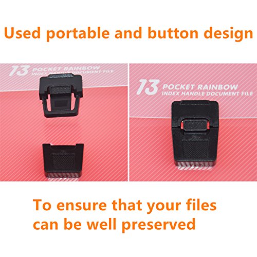 13 Pockets Portable File Folders, Plastic Expanding Accordion Folders ,A4 Expanding Document Folder with Handle, Plastic Expandable Accordion Organizer - Thumbnail 5