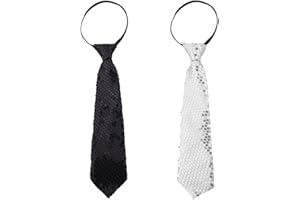 Christmas Ties Nekties for Kids Boys Zipper Neck Ties Silver Black Glitter Tie Gold Sparkly Necktie Red Neck Tie for Boys