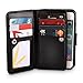 xhorizon Premium Leather Magnetic Detachable Folio Phone Wallet Case with Multiple Card Slots for iPhone 5/5S - Black