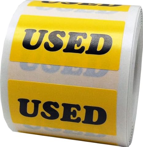 Amazon Co Jp イエロー 中古ラベル 小売用 ポーン スリフトショップ用 3 4 X 1 1 2インチ 500粘着ステッカー Office Products