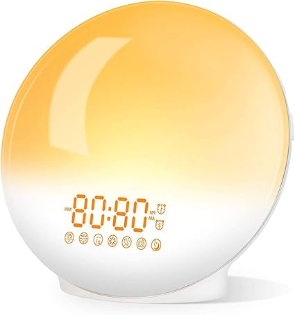 Amazon Co Jp 目覚まし時計 光 目覚ましライト 大音量 自然音 日出 日没再現 ダブルアラーム スヌーズ Fmラジオ機能付き 間接照明 快眠グッズ 寝室 室内 授乳 段階調光 16段階音量調整 7色変換 ベッドサイドランプ クロックラジオ 安心な保証 日本語説明書付き