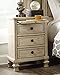 Ashley Furniture Signature Design - Demarlos Nightstand - 3 Drawers with Pull Out Tray - Parchment White