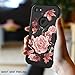 RabeMall Case for iPhone 5,Case for iPhone 5S,Case for iPhone SE Pretty Flowers for Girls/Women Anti-Fingerprint Scratch-Resistant Three Layer Shock Resistant Protective Cover,Floral Black