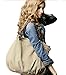 Tom Clovers Canvas Oversized Hobo Top Handle Genuine Leather Tote Handbag Shoulder Weekender Crossbody Bag for Women