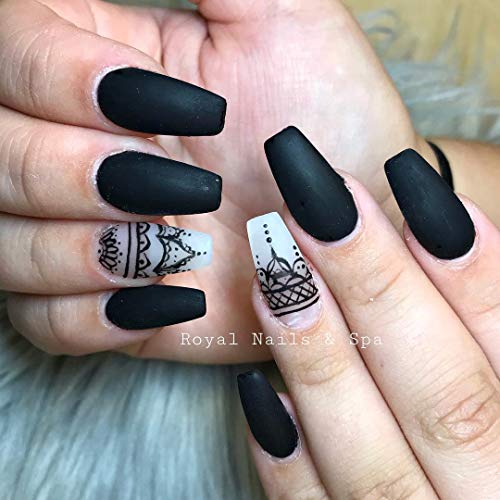 Clear Coffin Acrylic Nails - ECBASKET 500pcs Short Full Cover Ballerina Nails Tips Ballet Shaped Artificial False Nails 10 Sizes With Case
