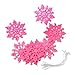 Saim Set of 12 Snowflake Christmas Ornaments Winter Wedding Favor Birthday Party Theme Decoration for Girls - Iridescent Pink Glitter - 4