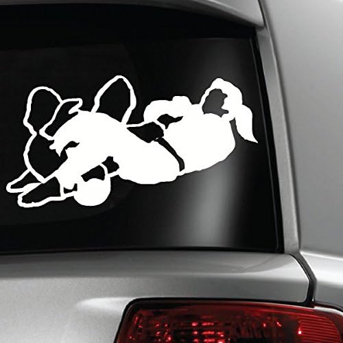 1-pc Brazilian Jiu Jitsu (BJJ) Female Sparring Partners White Vinyl Car Sticker Decal - 3x6