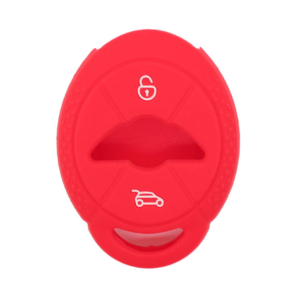 BROVACS Silicone Cover Protector Case Holder Skin Jacket Compatible with BMW Mini Cooper 3 Button Remote Key Fob CV4904 Red