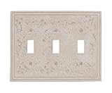 Amertac 8349TTTA 3 Toggle Faux Stone Almond Wallplate, Crème
