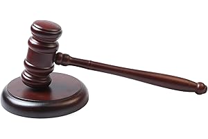 wfljl Judge Gavel and Sound Block Set | Handcrafted Wooden Hammer for Court, Auction, Meetings, and Student Mock Trials