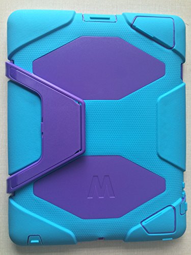 Ipad 2/3/4 Case, Thinking Summer [Newest] Ipad 2/3/4 Case Winpartner Travellor A41 Non Toxic Eva Case Super 3d Protect Military-duty Case with Stand Holder Shell Cover Case Rainproof Sandproof Dirtproof Shockproof for Apple **New** Ipad, Ipad 4 Ipad 3 Ipad 2 (Blue Purple)