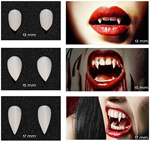 Unomor 3 Pairs Vampire Teeth Fangs Dentures for Halloween Cosplay Prop Decoration Party.