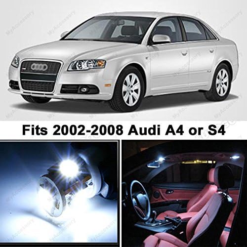19 x Premium Interior Xenon Error Free White LED Lights Package Kit Upgrade for Audi A4 (2002-2008)
