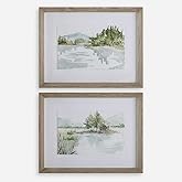 Serene Lake - Framed Print (Set of 2)-20.25 Inches Tall and 26.25 Inches Wide