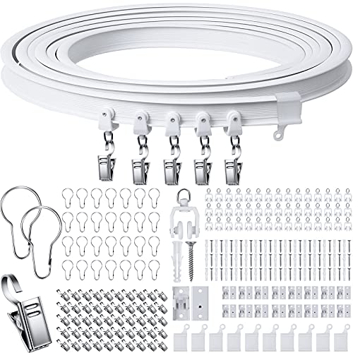 5 Meters/16.4 FT Ceiling Curtain Track, 195pcs Bendable Shower Curtain